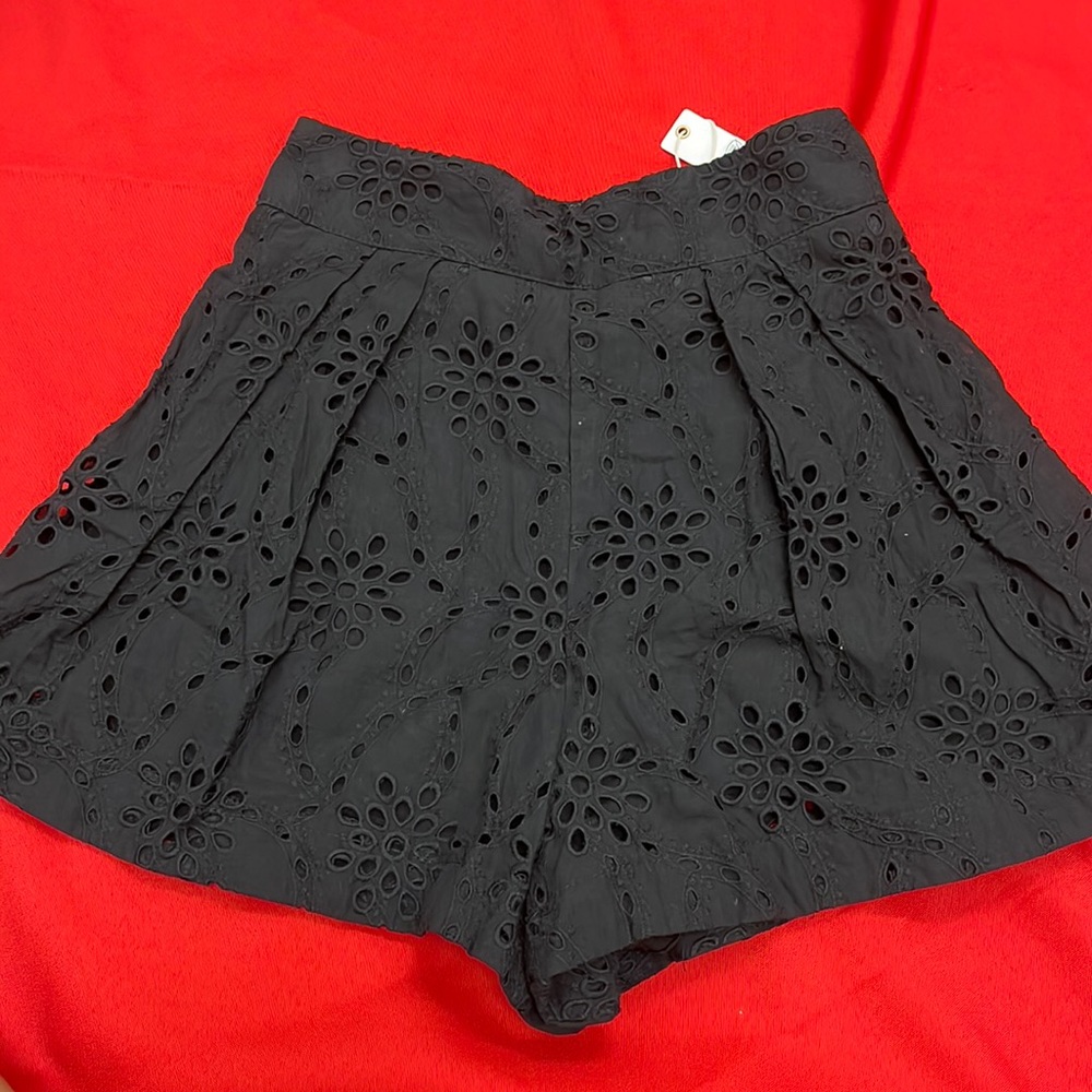 Black shorts with flower design